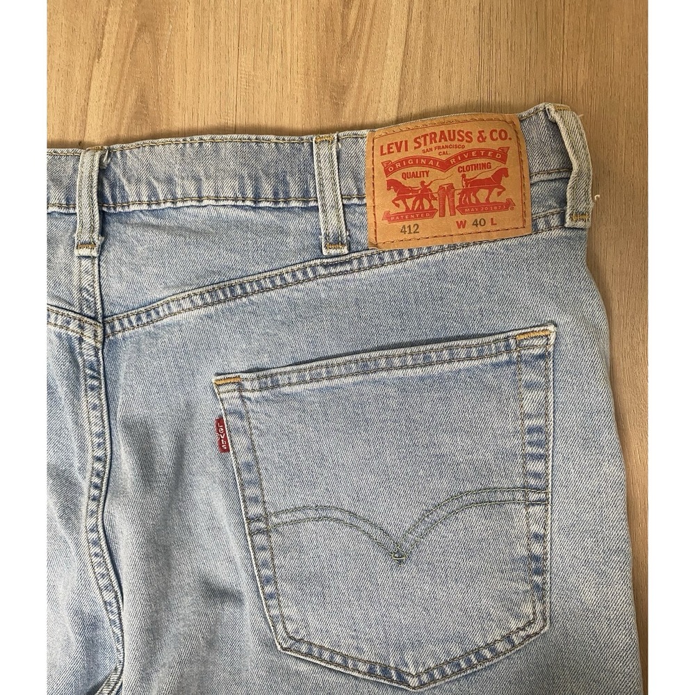 Levis 412 Mens Shorts Jorts Jeans Blue Size 40 - Picture 6 of 8